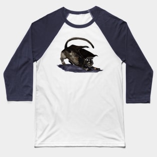 Stretch - Cat Dragon Ink Art Baseball T-Shirt